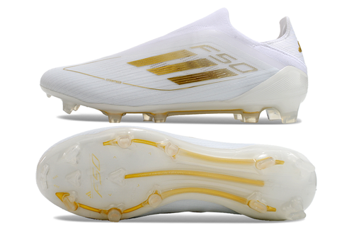 Adidas F50 [ELITE] FG senza lacci bianche e oro